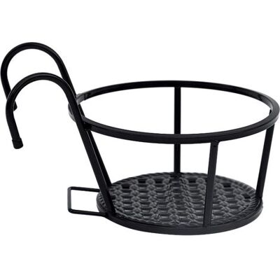 OEM Wandhängender Blumenkorb, Metall, Rundrohr, Schwarz, 22 Cm / 8,7 Zoll OEM Wandhängender Blumenkorb, Metall, Rundrohr, Schwarz, 22 Cm / 8,7 Zoll