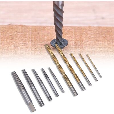 JUTE 10-teiliges Schraubenausdreher-bohrerset, Bolzen- Und Gewindebolzenausdreher, Roter Metallkoffer JUTE 10-teiliges Schraubenausdreher-bohrerset, Bolzen- Und Gewindebolzenausdreher, Roter Metallkoffer