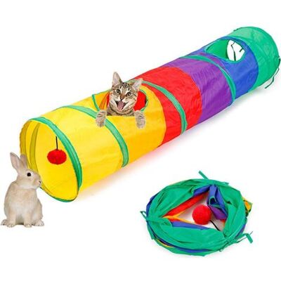 OEM Faltbarer Katzentunnel „regenbogen Splice“ – Für Die Meisten Katzen Geeignet, Drinnen Und Draußen, Zum Spielen, Verstecken, Trainieren Und Toben OEM Faltbarer Katzentunnel „regenbogen Splice“ – Für Die Meisten Katzen Geeignet, Drinnen Und Draußen, Zum Spielen, Verstecken, Trainieren Und Toben