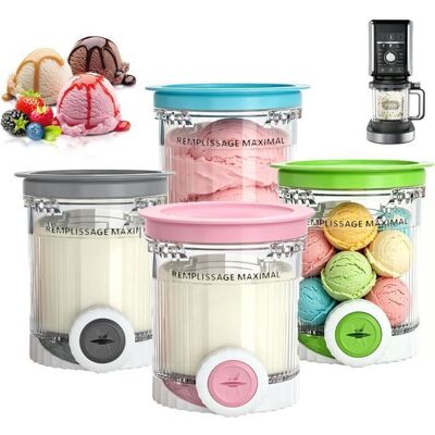 OEM 6-teiliges Behälterset Für Ninja Creami Swirl, 480 Ml Eiscremebehälter, Zubehör Für Nc700 Nc701 Eu-serie OEM 6-teiliges Behälterset Für Ninja Creami Swirl, 480 Ml Eiscremebehälter, Zubehör Für Nc700 Nc701 Eu-serie
