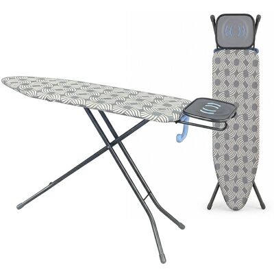 Relaxdays Bügelbrett Für Dampfbügeleisen, 122 X 38 Cm, Höhenverstellbar, Klappbar, Bügelstation & Haken, Mint/weiß Relaxdays Bügelbrett Für Dampfbügeleisen, 122 X 38 Cm, Höhenverstellbar, Klappbar, Bügelstation & Haken, Mint/weiß