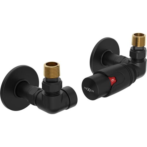 G00 Thermostat-Set axial mit Blende r, schwarz - W903-900-904-70 - Mexen