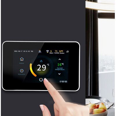 JUTE Me80 Wlan-smart-thermostat Mit Farb-lcd-display Und Graffiti-design, Kompatibel Mit Wasser- Und Elektrischer Fußbodenheizung, 85–275 V Wechselstrom, 16 A JUTE Me80 Wlan-smart-thermostat Mit Farb-lcd-display Und Graffiti-design, Kompatibel Mit Wasser- Und Elektrischer Fußbodenheizung, 85–275 V Wechselstrom, 16 A