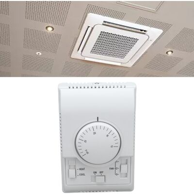 JUTE Drehthermostat, Mechanischer Thermostat, Zweimodus-thermostat Für Zentrale Klimaanlagen, 110–220 V JUTE Drehthermostat, Mechanischer Thermostat, Zweimodus-thermostat Für Zentrale Klimaanlagen, 110–220 V