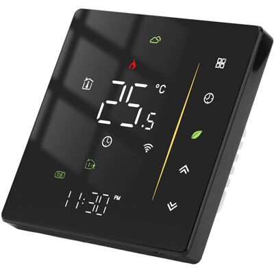 HEAT Intelligenter, Programmierbarer Wlan-thermostat Für Heizkessel (95–240 V), Schwarz HEAT Intelligenter, Programmierbarer Wlan-thermostat Für Heizkessel (95–240 V), Schwarz