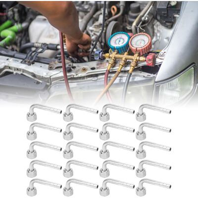 JUTE Packung Mit 20 Aluminiumverbindern Für Kfz-klimaanlagen, 3/8 Zoll, Umweltfreundliches Kältemittel R134, 90-grad-winkelverbinder (teilenummer: Lr-ft025) JUTE Packung Mit 20 Aluminiumverbindern Für Kfz-klimaanlagen, 3/8 Zoll, Umweltfreundliches Kältemittel R134, 90-grad-winkelverbinder (teilenummer: Lr-ft025)