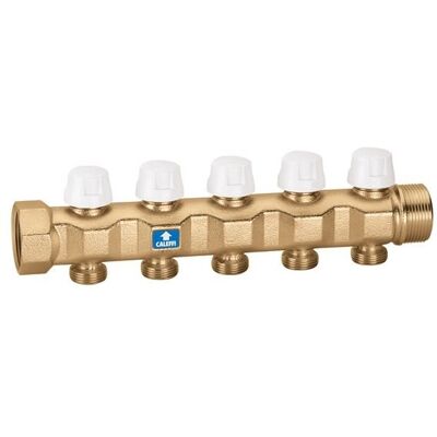 Caleffi Rücklaufverteiler mit Ventilen - Messing, 8 Ausgänge Caleffi Rücklaufverteiler mit Ventilen - Messing, 8 Ausgänge