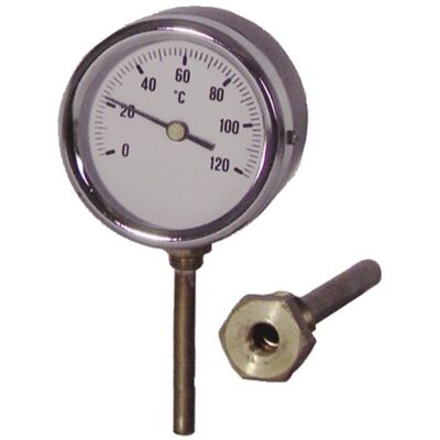 Diff - Radialer Eintauchtthermometer - Ø 80mm - 0-120°C - Stahlschrank Diff - Radialer Eintauchtthermometer - Ø 80mm - 0-120°C - Stahlschrank