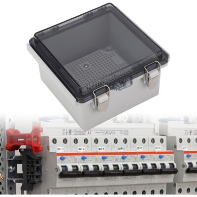 JUTE Elektrischer Anschlusskasten 5,9×5,9×3,5 Zoll, Wasserdichtes Elektrisches Gehäuse Aus Abs-kunststoff, Allgemeines Außengehäuse Für Den Maschinenbau, Verteilerkasten Mit Transparentem Deckel. JUTE Elektrischer Anschlusskasten 5,9×5,9×3,5 Zoll, Wasserdichtes Elektrisches Gehäuse Aus Abs-kunststoff, Allgemeines Außengehäuse Für Den Maschinenbau, Verteilerkasten Mit Transparentem Deckel.