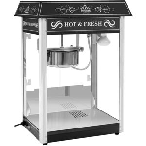 ROYAL CATERING Popcornmaschine Retro Popcornmaker Popcornautomat 1600W 5kg h Dach Schwarz