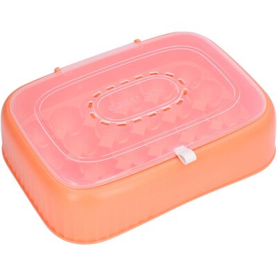 HEAT Eierbehälter Für 24 Eier, Abs-eierbox, Aufbewahrungsbox Für Den Kühlschrank, Mit Atmungsaktiven Belüftungsöffnungen, Orange HEAT Eierbehälter Für 24 Eier, Abs-eierbox, Aufbewahrungsbox Für Den Kühlschrank, Mit Atmungsaktiven Belüftungsöffnungen, Orange