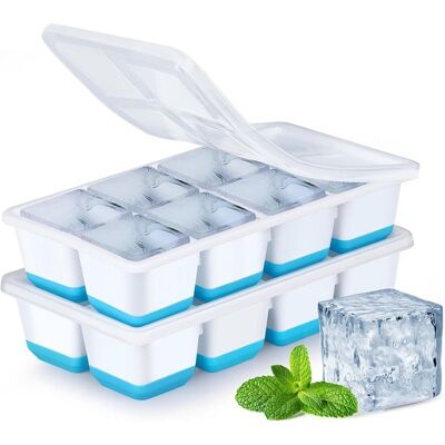 OEM Große Eiswürfelform Mit Deckel 2-teilige Silikon-eiswürfelform Bpa-frei Und Stapelbar Eiswürfelform Eiswürfelbereiter Für Cocktails Whisky Bier Blau OEM Große Eiswürfelform Mit Deckel 2-teilige Silikon-eiswürfelform Bpa-frei Und Stapelbar Eiswürfelform Eiswürfelbereiter Für Cocktails Whisky Bier Blau