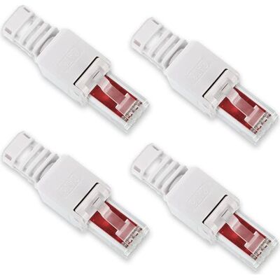 OEM Rj45 Cat6/cat5 Lan-patchkabelstecker, Werkzeuglose Montage, Crimpstecker, 4er-pack, Werkzeugloser Rj45/cat6-anschluss OEM Rj45 Cat6/cat5 Lan-patchkabelstecker, Werkzeuglose Montage, Crimpstecker, 4er-pack, Werkzeugloser Rj45/cat6-anschluss