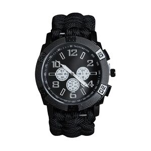 Mil-Tec Armbanduhr Paracord schwarz, Größe L