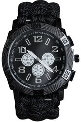 Mil-Tec Armbanduhr Paracord schwarz, Größe M