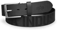 Industries Ledergürtel Embossed Alpha Belt schwarz, Größe L/105 cm