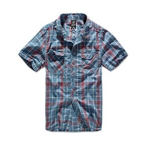 Brandit Textil Brandit Roadstar Shirt Hemd kurzarm rot/blau, Größe 5XL