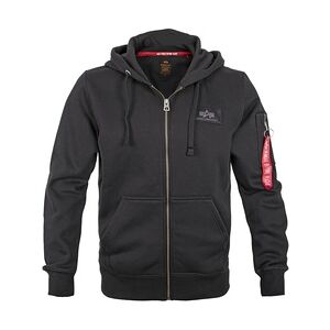 Alpha Industries Back Print Zip Hoody Kapuzenjacke schwarz, Größe S