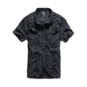 Brandit Textil Brandit Roadstar Shirt Hemd kurzarm schwarz/blau, Größe XXL