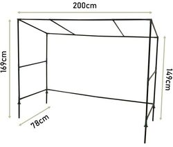 NATIV Robustes Tomatenhaus 200 x 77 cm, 169 cm hoch, Foliengewächshaus mit 2 Fenstern