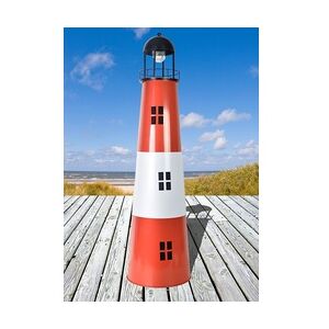 Westerholt großer Leuchtturm aus Metall mit Solarfunktion, Gartendekoration 120 cm