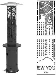 APANA Heizpilz mit Gas, Heizstrahler Terrasse, formschöner Gasheizer mit 4,0 bis 11,5 kW New York nur Heizer