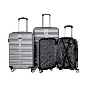 LINDER EXCLUSIV Kofferset 3 teilig, Reisekofferset, Hartschalenkoffer, Trolley silber