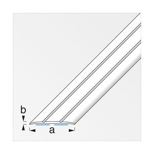 alfer Übergangsprofil 1 m, 37 x 2.5 mm Alu beschichtet sublimiert nussbaum