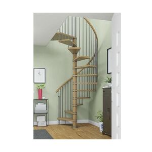 Dolle Spindeltreppe Winnipeg Eiche geölt Ø 120 cm Metallteile grau