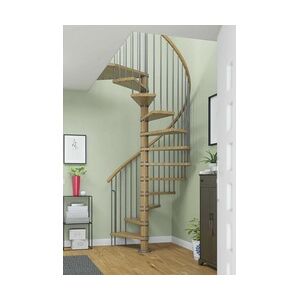 Dolle Spindeltreppe Winnipeg Eiche geölt Ø 140 cm Metallteile grau