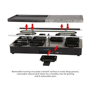 Clatronic 2 in 1 Raclette-Grill RG 3518 Grillfläche: ca. 46 x 23 cm