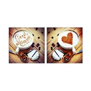 The Wall Deco-Glas Bild - Kaffee 2-er 2 x 20 x 20 cm