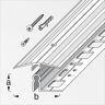 Weitere alfer Übergangs-Profil, 46 mm + Träger-Profil alfer®-fix 0.9 m, 9.5 x 46 mm