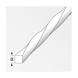 alfer Vierkantstange, gewunden 2 m, 12 mm Stahl roh natur