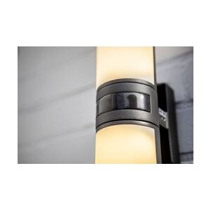 ECO Lutec LED Außenwandleuchte Cyra anthrazit/weiß mit Senor Up- & Downlight