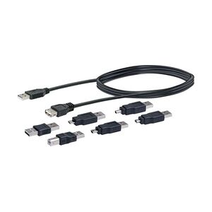 Schwaiger USB 2.0 Anschlusskabel Set CAUSET 531 7-teilig schwarz, 1,5 m