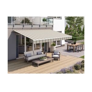 Wismar Gelenkarmmarkise Classic beige-grau gestreift inkl. Handkurbel