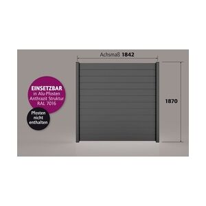 Ambiente Home Ambiente Alu-Zaun Paneel 150 ohne Glas B x H: 180 cm x 180 cm, 22 mm stark