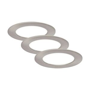 Di-Ka LED Einbauleuchte Flat-In 3er Set nickel-matt Ø 12 cm 7W