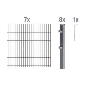 GAH ALBERTS Alberts Doppelstabmatten-Grundset 14 m 200 x 80 cm 6/5/6 anthrazit