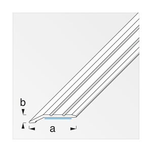 alfer Flachabschlussprofil 2 m, 30 x 5 mm Aluminium eloxiert silber