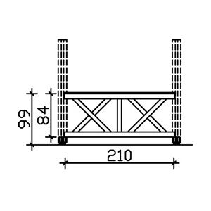 SKANHOLZ SKAN HOLZ Brüstung Andreaskreuz 210 x 84 cm, Fichte, lasiert in Weiß