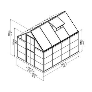 Canopia Gewächshaus Hybrid 6X8 silber 185 x 247 x 208 cm