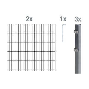 GAH ALBERTS Alberts Doppelstabmatten-Grundset 4 m 200 x 120 cm 6/5/6 anthrazit