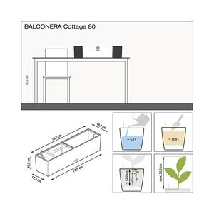 Lechuza Balkonkasten BALCONERA Cottage 80 cm, graphitschwarz