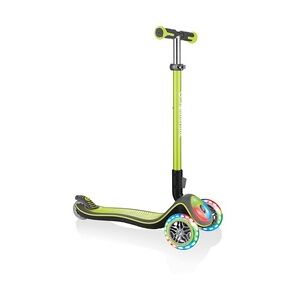 Globber Scooter Elite Deluxe Flash Lights lime grün mit Leuchtrollen