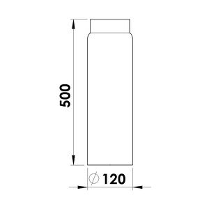 FireFix Ofenrohr Ø 120 mm, 50 cm, schwarz