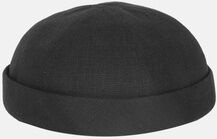 Hanseheld Docker Cap Leinen Schwarz Kurz Flach Segler Sailor Cap