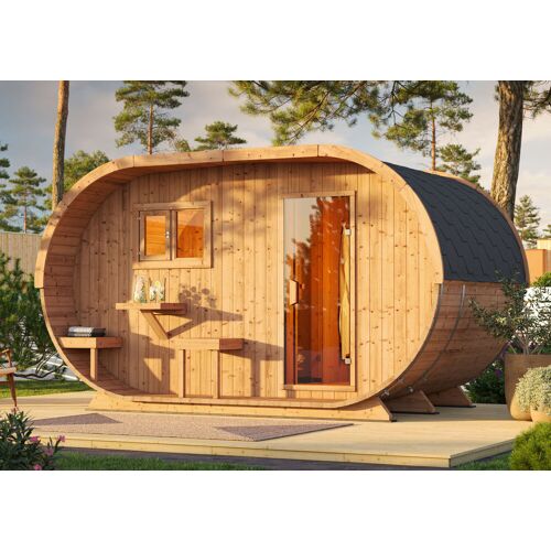 Sauna4Home B1 Fjordholz Ovales Saunafass Modell Cara-A