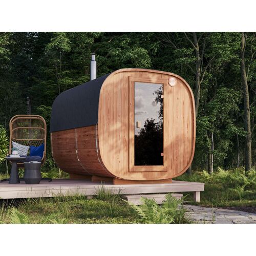 Sauna4Home B1 Fjordholz Fass-Sauna Modell Quadro 300 cm